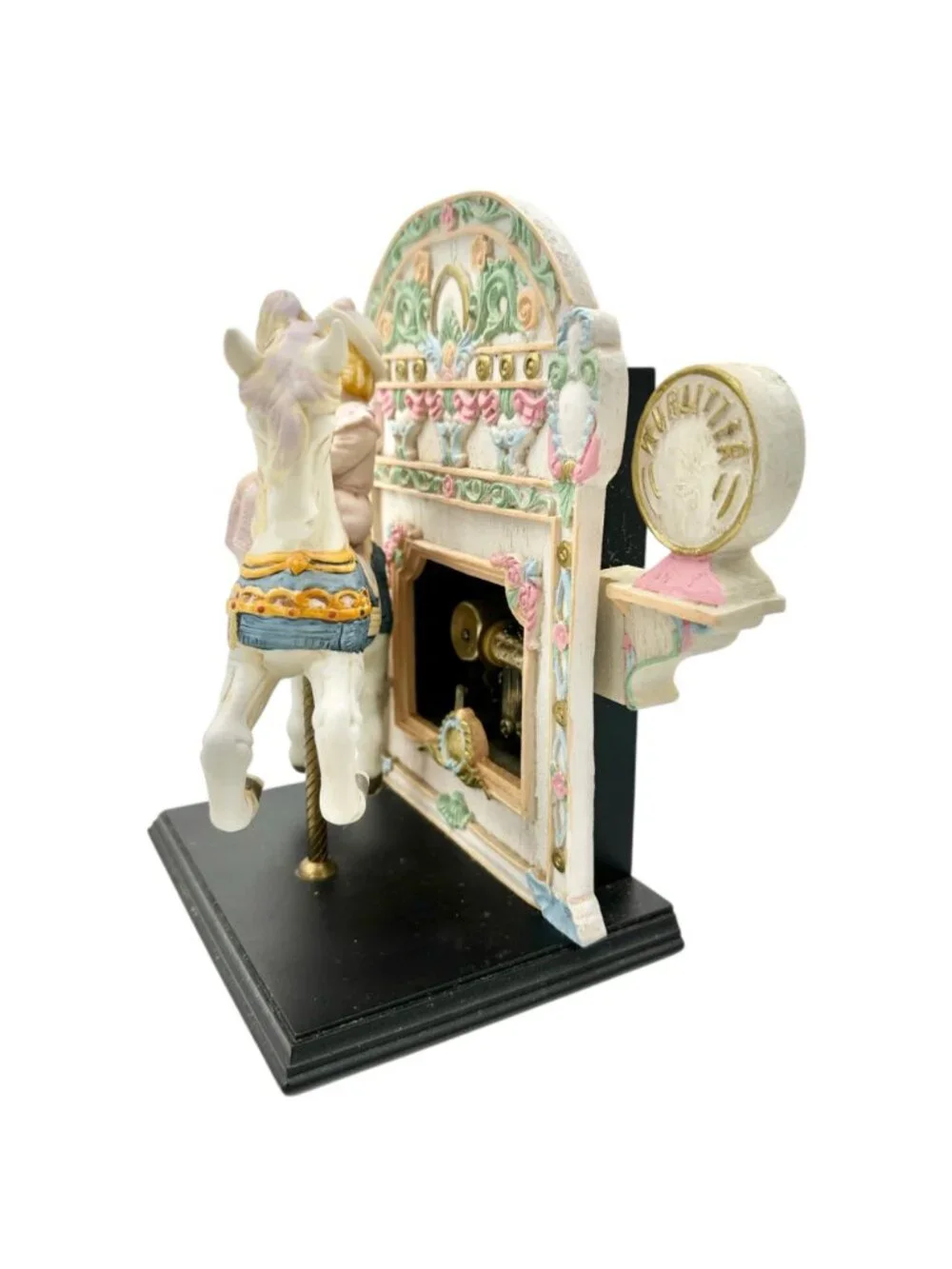 Willitts Designs 1987 Carousel Horse Music Box Figurine With Girl & Doll Pastels